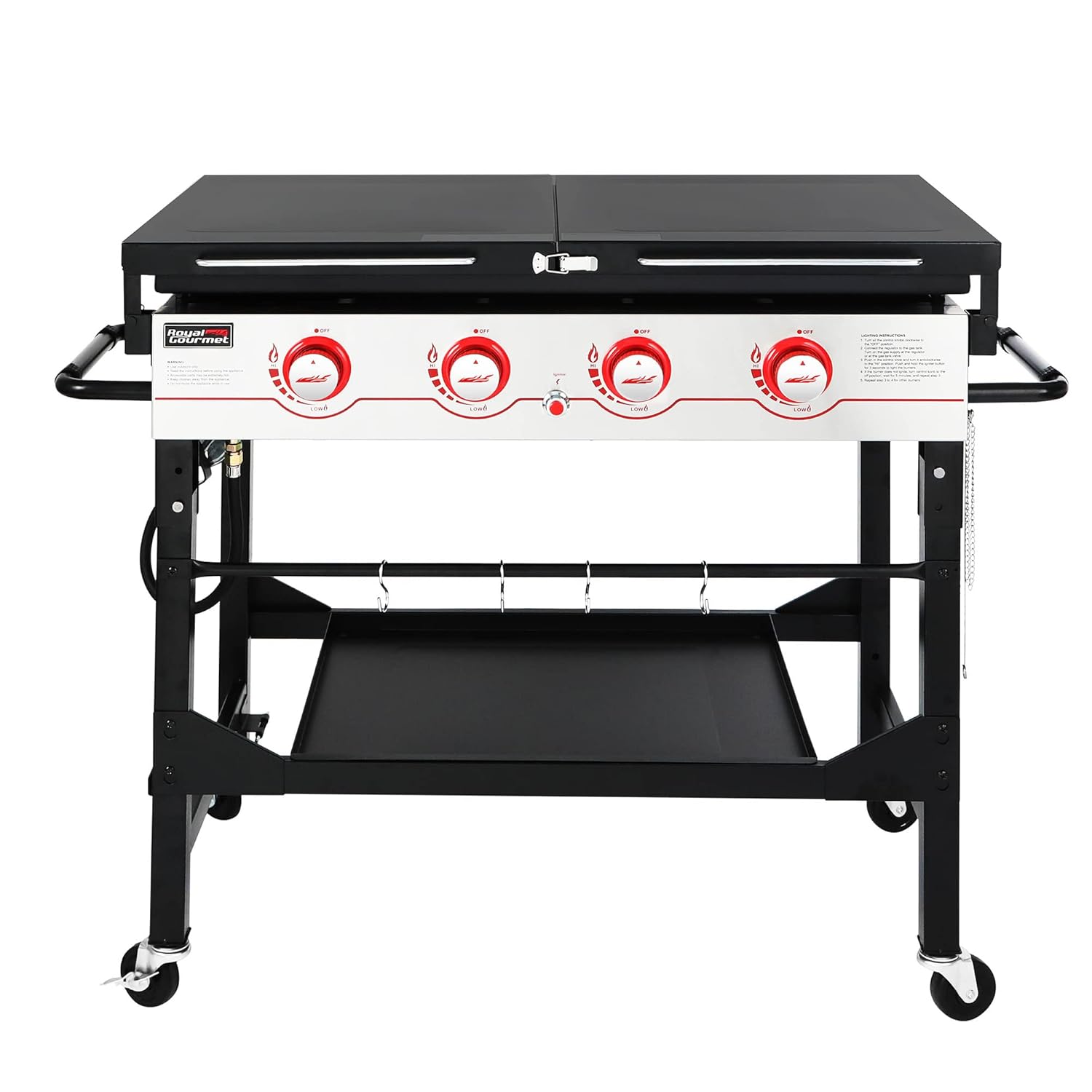 Outdoor Camping Griddle - 4-Burner 36in Propane Gas Griddle with