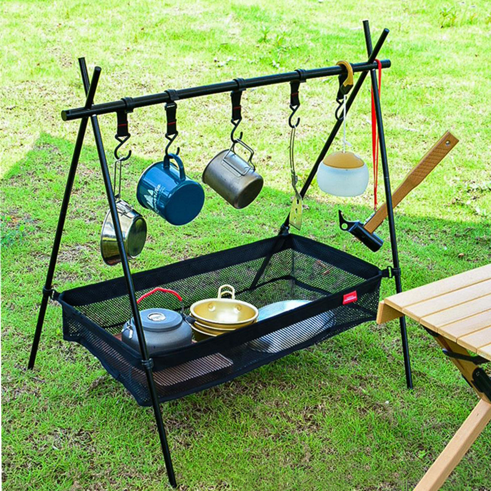 Outdoor Camping Table With Storage - Picnic Under Table Storage Bag Desk