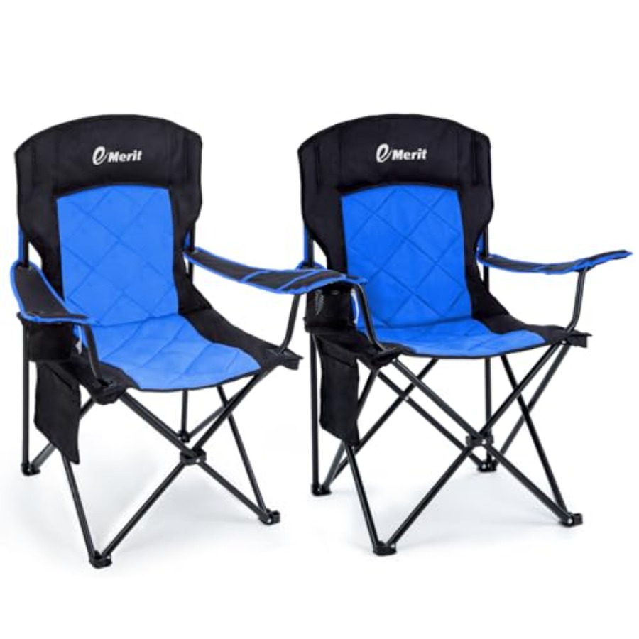 Camping Quad - Outdoor camping chair: oversized padded quad-fold