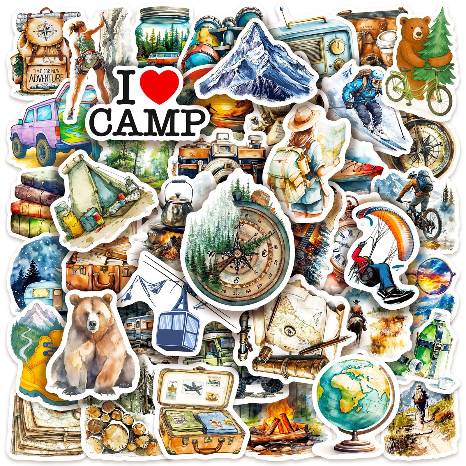 Outdoor Camping Kids Activities - 10/50PCS Travel Cartoon Stickers Outdoor Camping