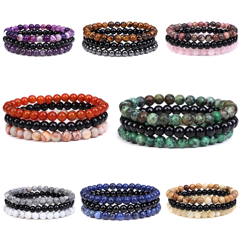 Paracord Bracelet - Natural Stone Bracelet Jade Tiger Eye