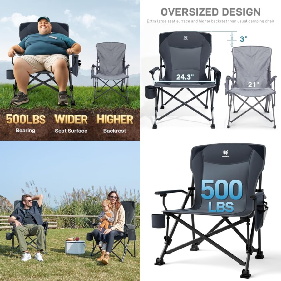 Camping Quad - Oversized Folding Camping Chair, for Adults