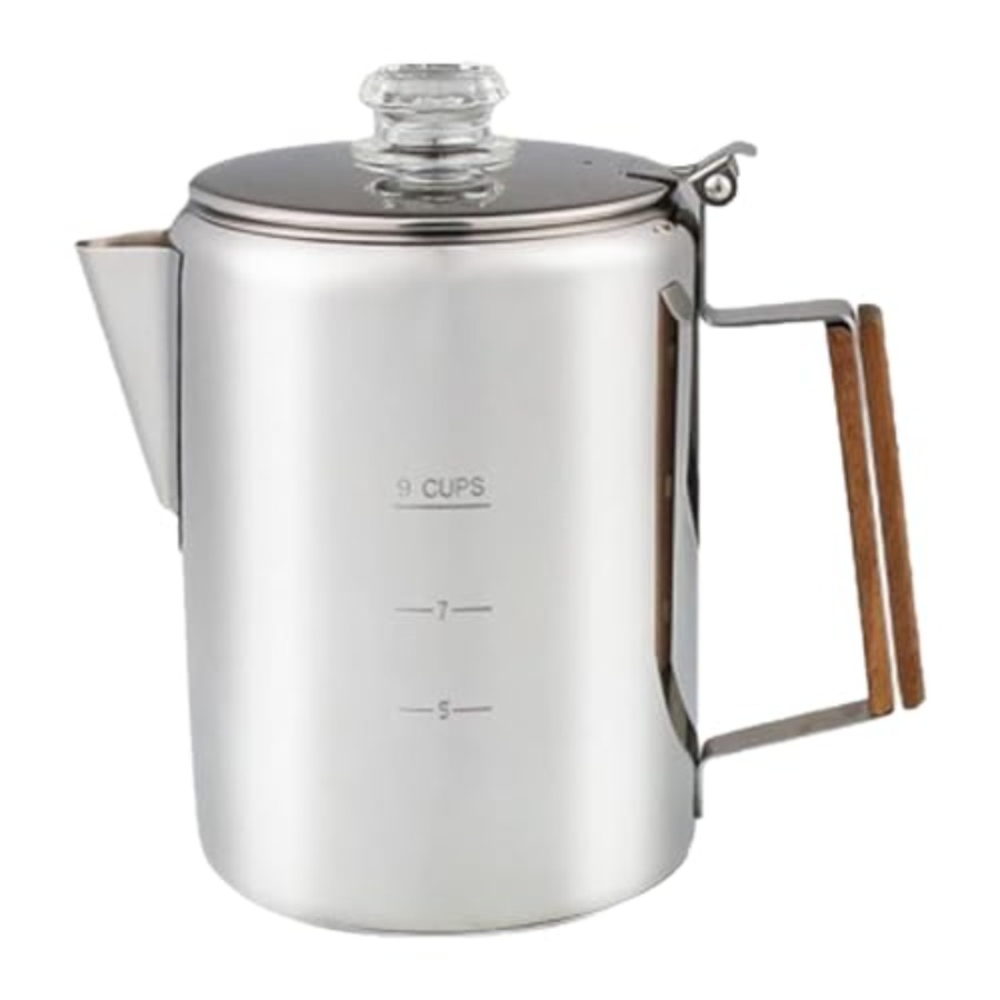 Stainless Steel Coffee Percola - مراجعة Camp Percolator Coffee وسعره