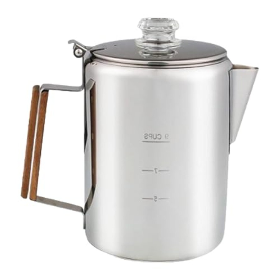 Stainless Steel Coffee Percola - مراجعة Camp Percolator Coffee وسعره
