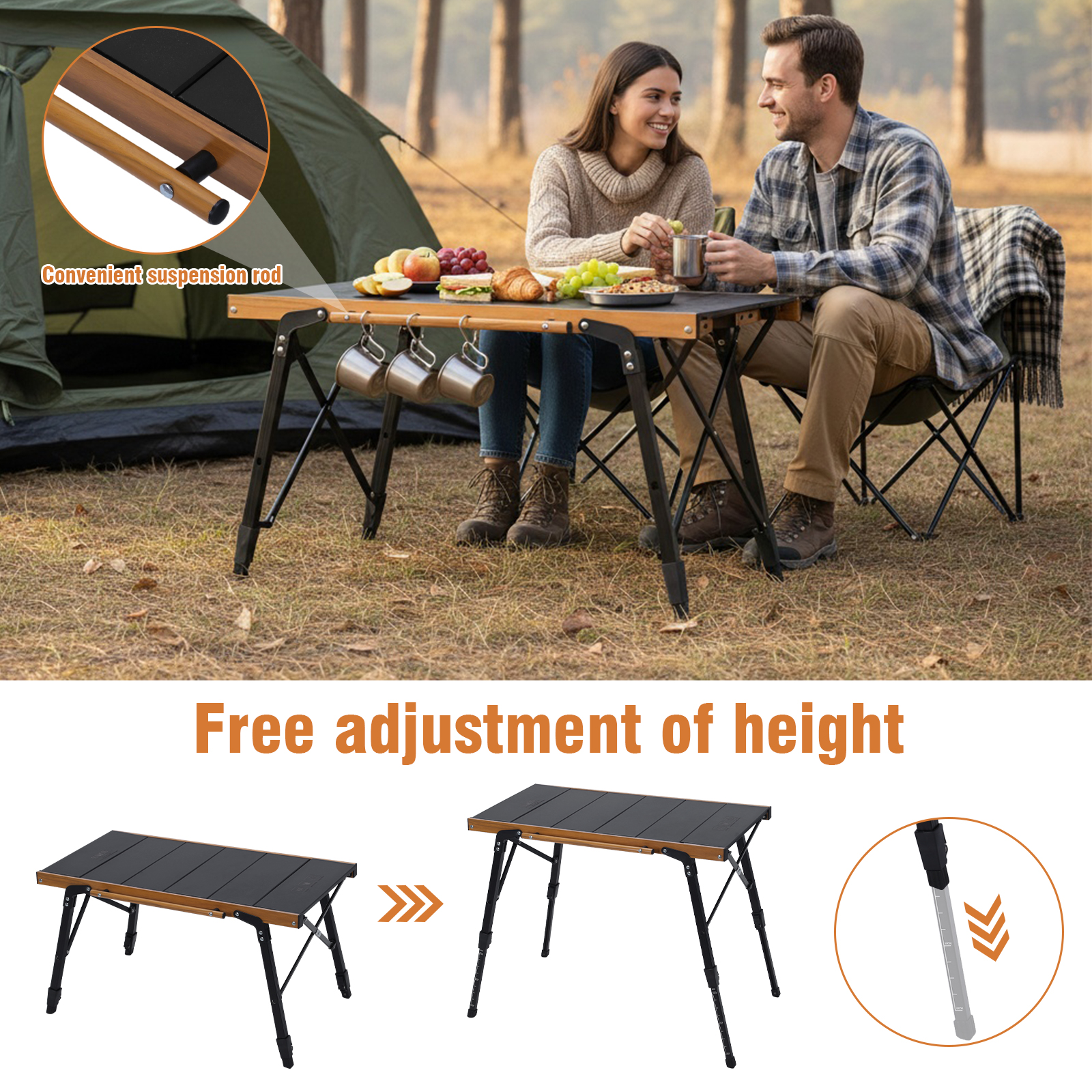 Portable Camping Table with St - مراجعة Outdoor Camping Table With Storage وسعره