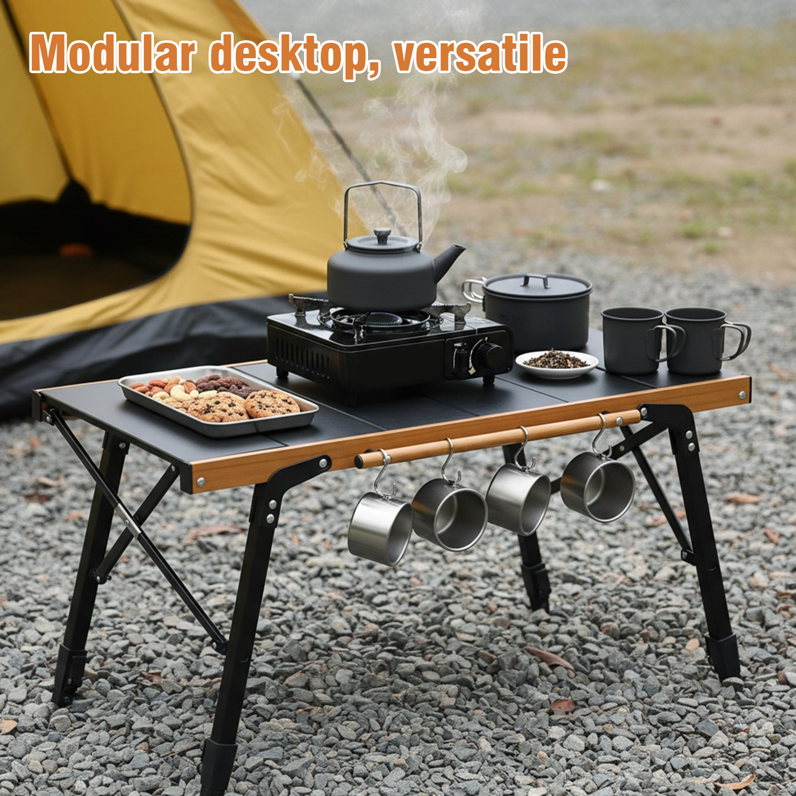 Portable Camping Table with St - مراجعة Outdoor Camping Table With Storage وسعره