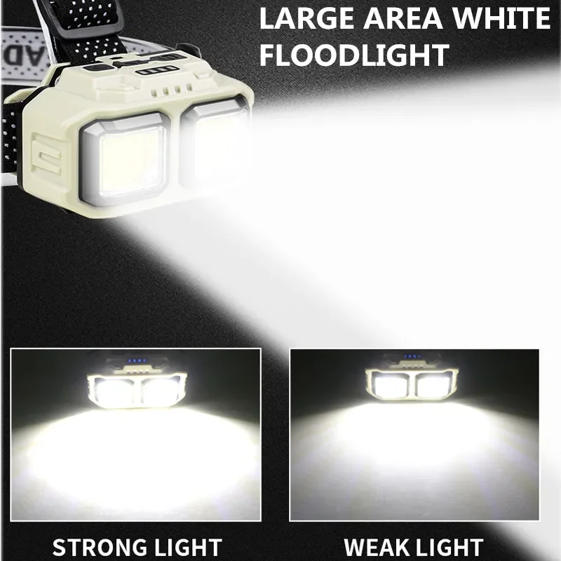 COB LED Headlamp Rechargeable  - مراجعة Outdoor Camping Jobs وسعره