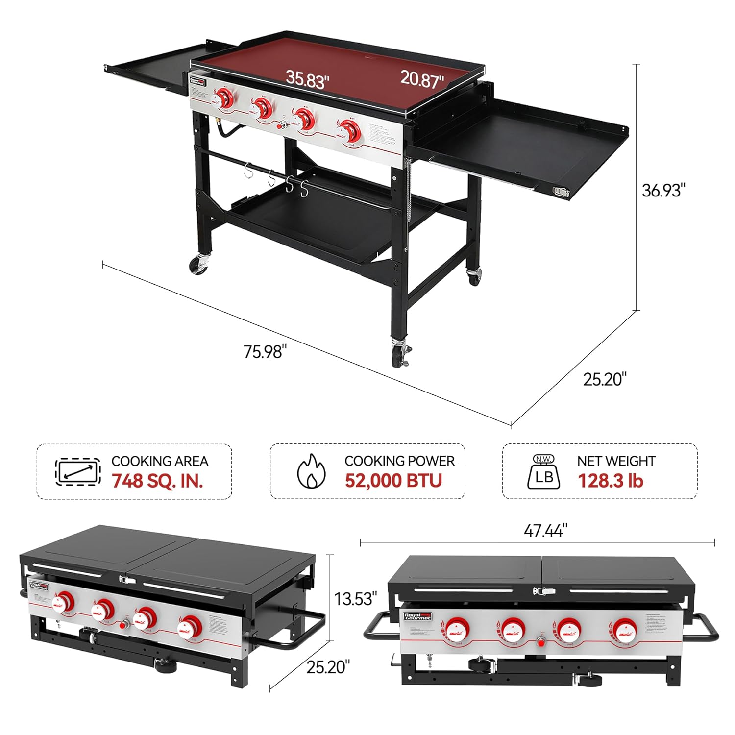 4-Burner 36in Propane Gas Grid - مراجعة Outdoor Camping Griddle وسعره