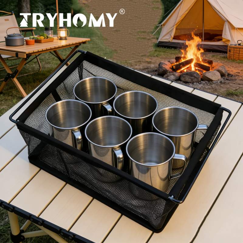 Tryhomy Igt 1  Unit Basket Dra - مراجعة Outdoor Camping Table With Storage وسعره