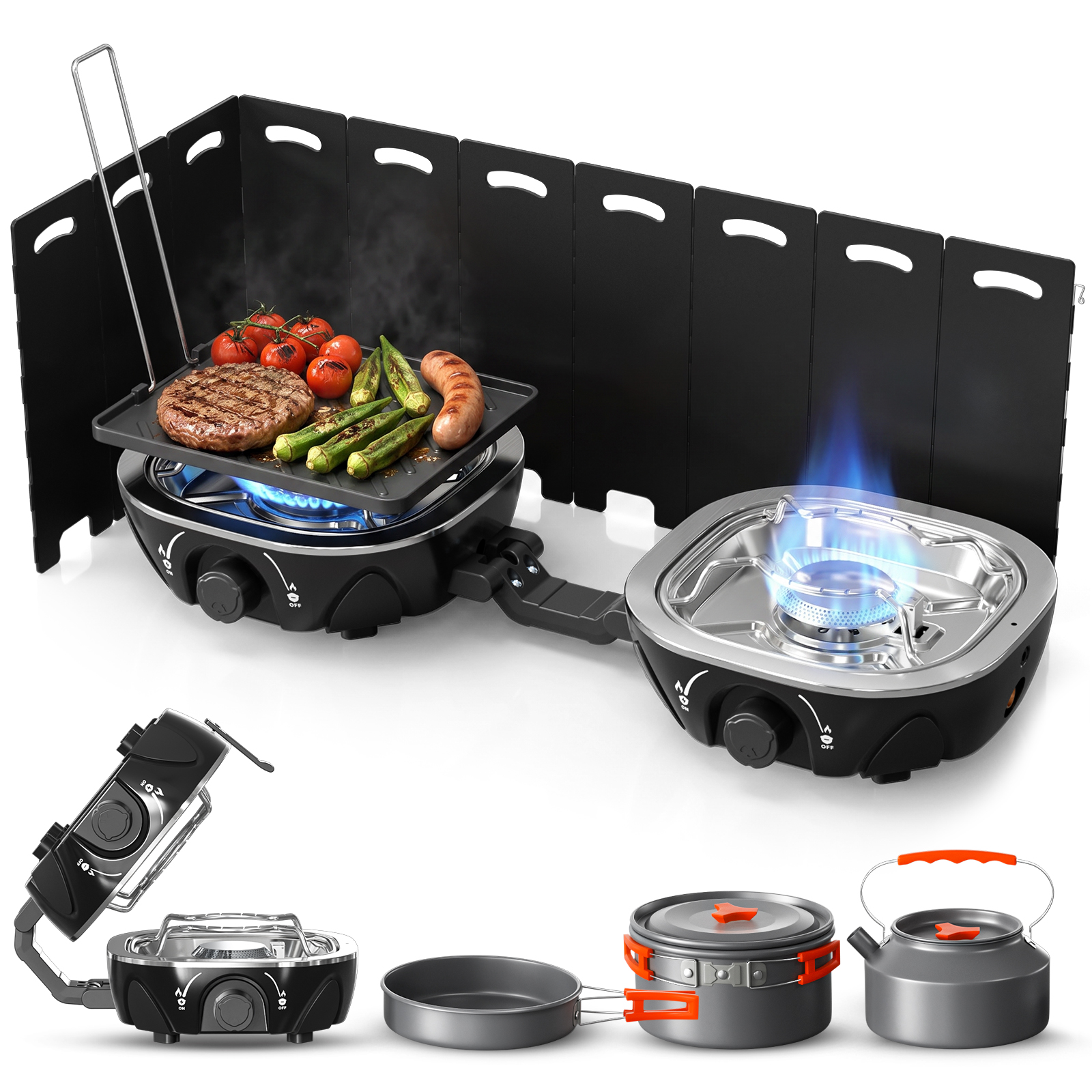 2-Burner Pro Camping Stove,240 - مراجعة Outdoor Camping Griddle وسعره