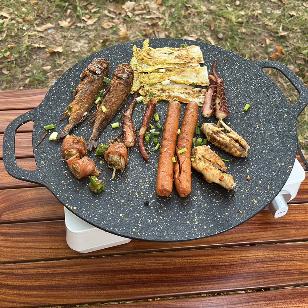 Round Baking Dishes Pans Non-s - مراجعة Outdoor Camping Griddle وسعره