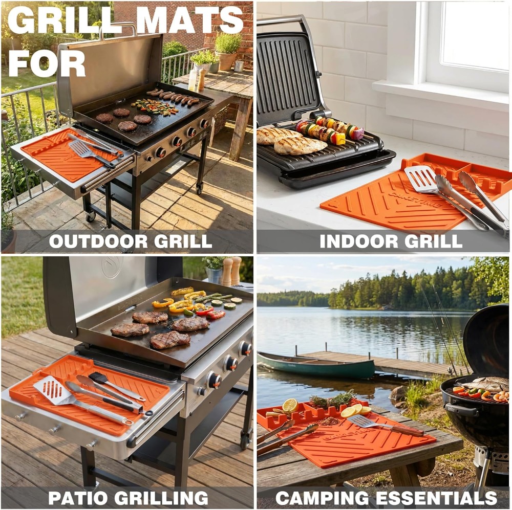 Silicone Grill Mats for Blacks - مراجعة Outdoor Camping Griddle وسعره