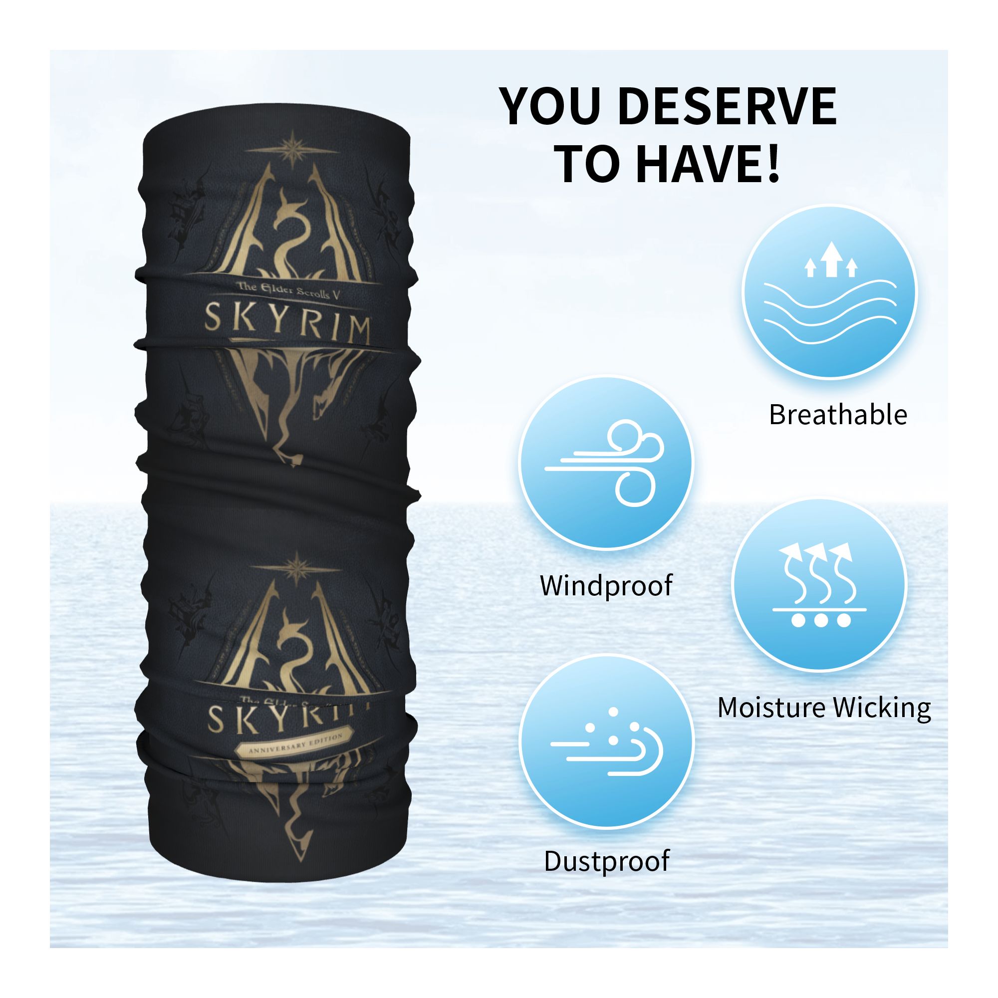 Custom Skyrim Logo Bandana Win - مراجعة Trekking Gaiters وسعره