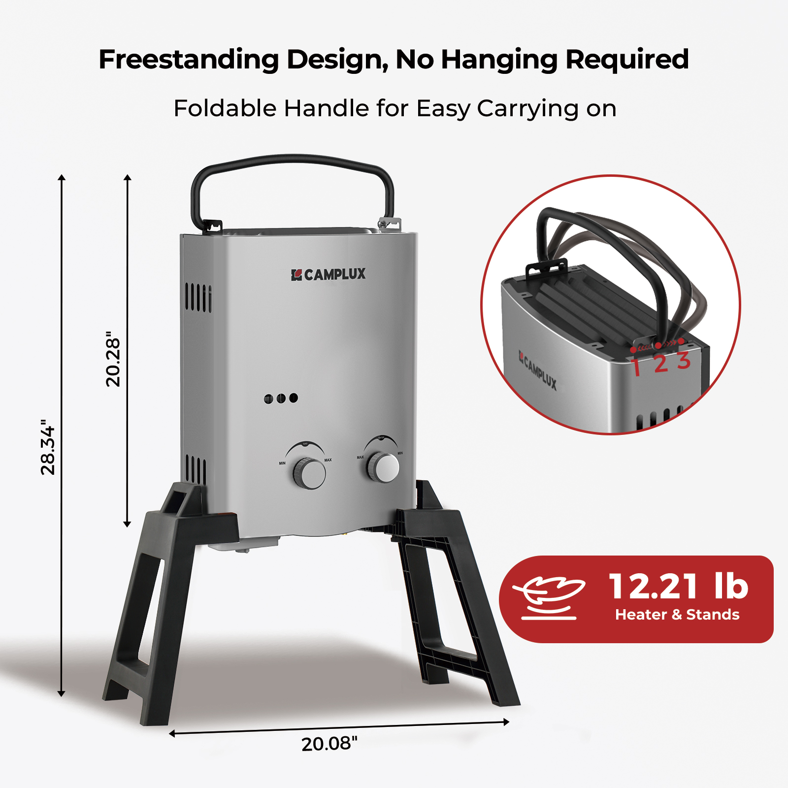 CAMPLUX 1.32GPM Propane Tankle - مراجعة Outdoor Camping Hot Water Shower وسعره