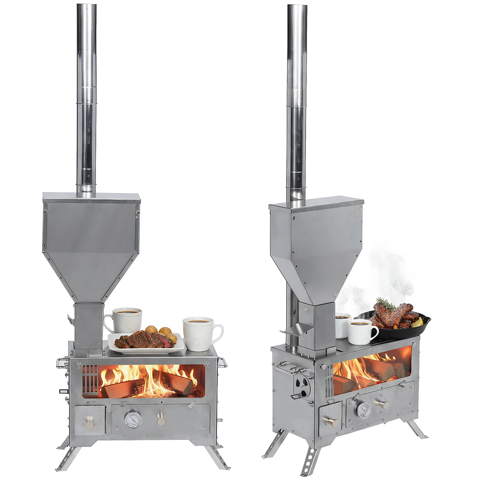Portable Wood-Burning Camp Sto - مراجعة Cooking Outdoor Camping وسعره