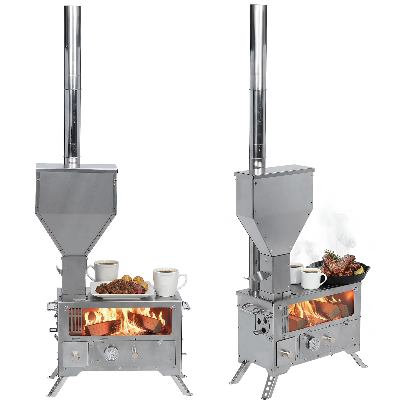 Portable Wood-Burning Camp Sto - مراجعة Cooking Outdoor Camping وسعره