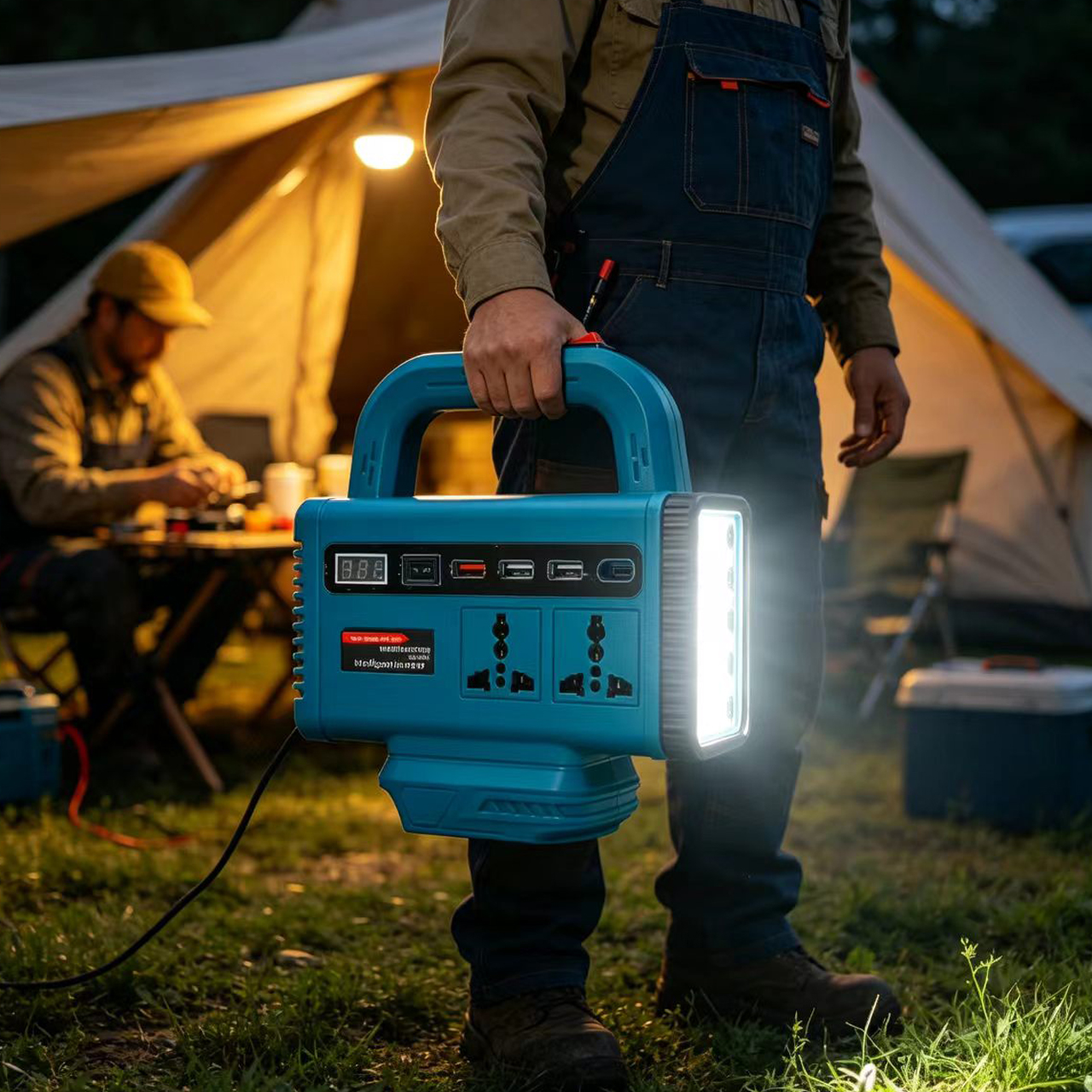 Portable LED Lamp DC18V To AC2 - مراجعة Outdoor Camping Jobs وسعره