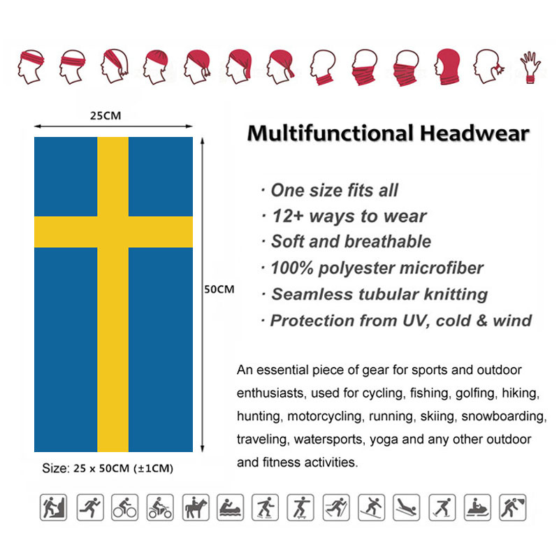 Sweden Flag Printed Bandana He - مراجعة Trekking Gaiters وسعره
