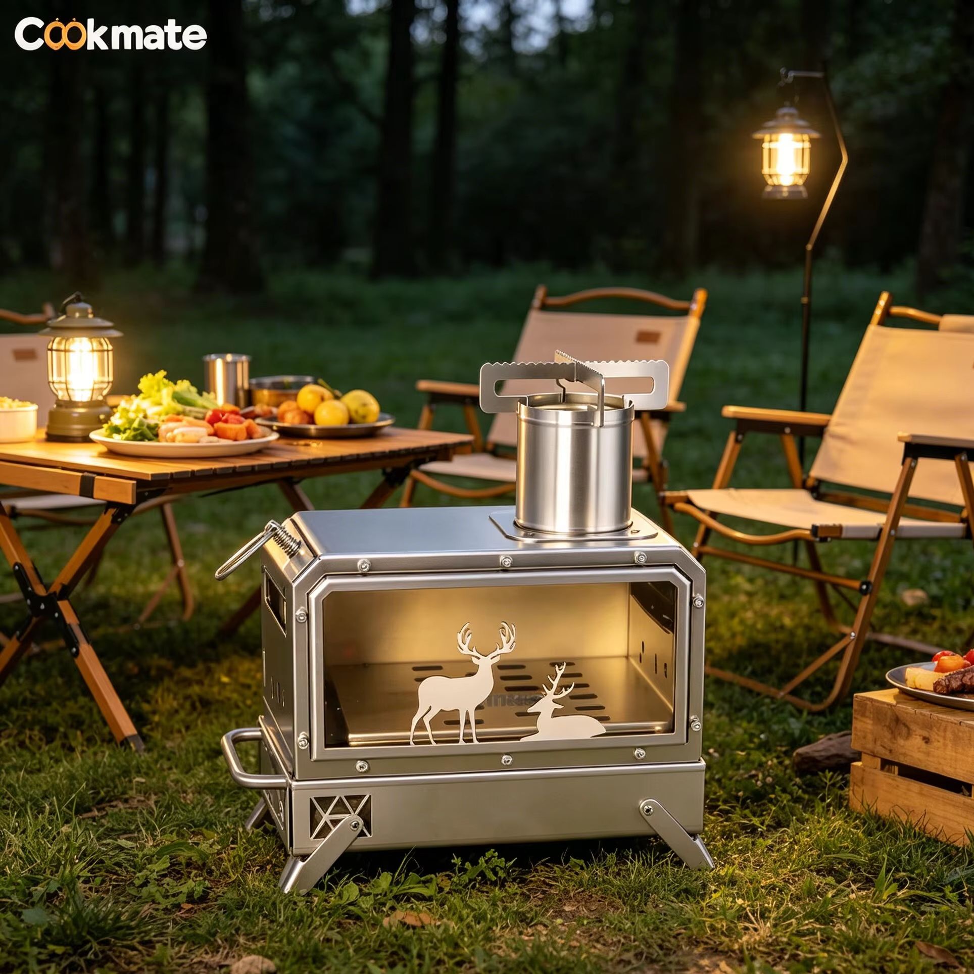 Stainless steel folding firewo - مراجعة Cooking Outdoor Camping وسعره