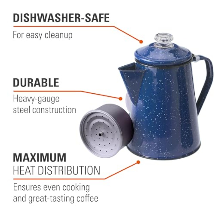 Percolator Coffee Pot Enamelwa - مراجعة Camp Percolator Coffee وسعره