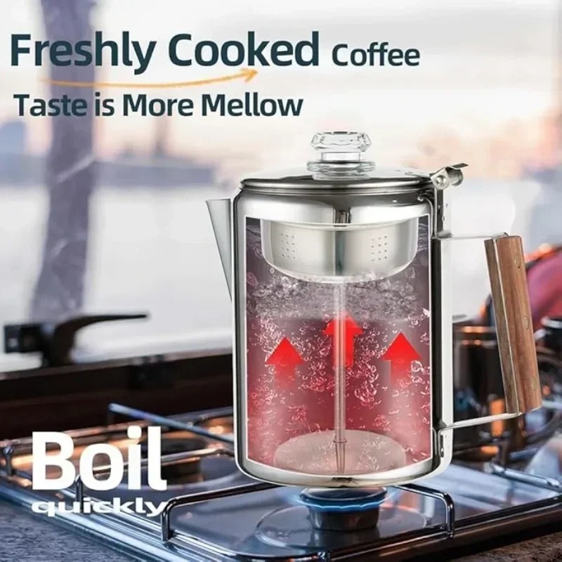 Stainless Steel Camping Coffee - مراجعة Camp Percolator Coffee وسعره