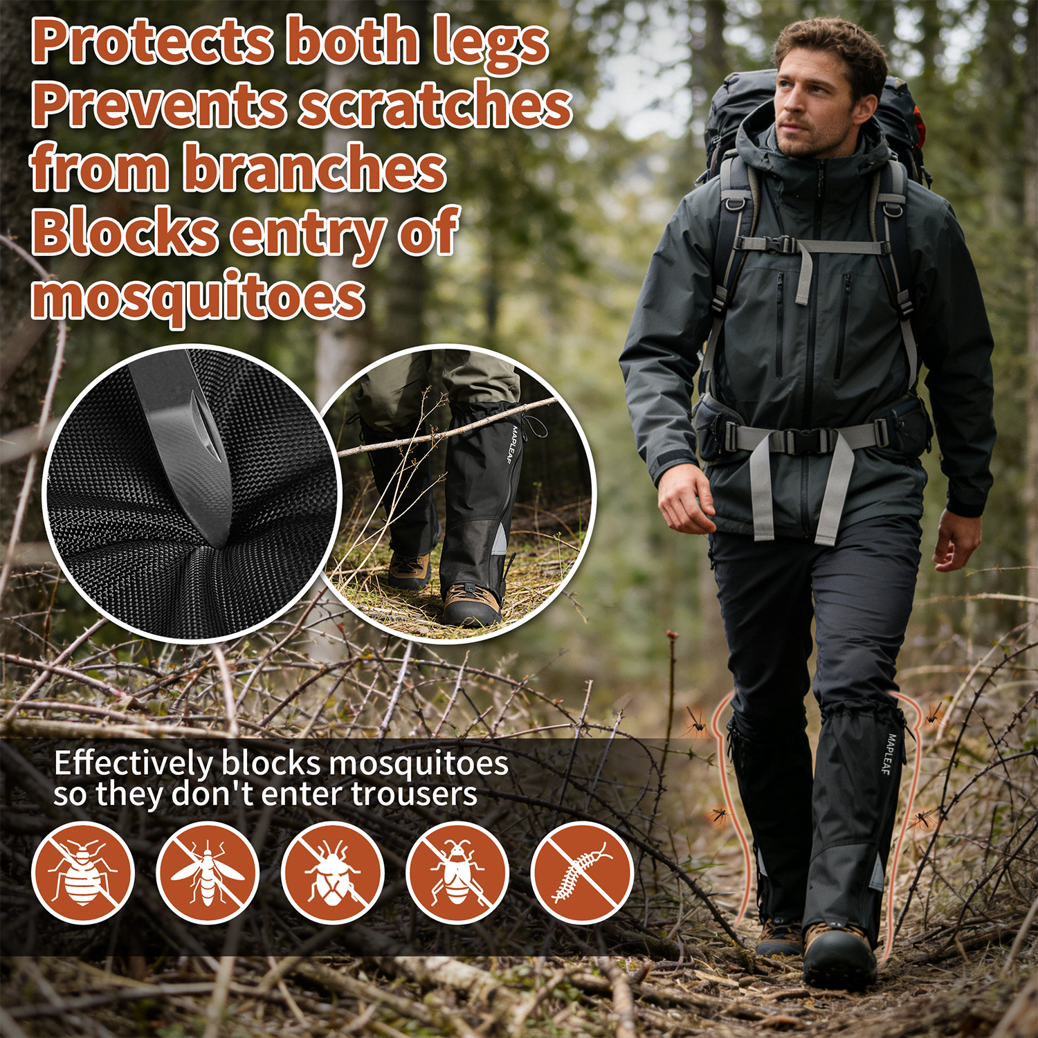 MAPLEAF Waterproof Leg Gaiters - مراجعة Trekking Gaiters وسعره