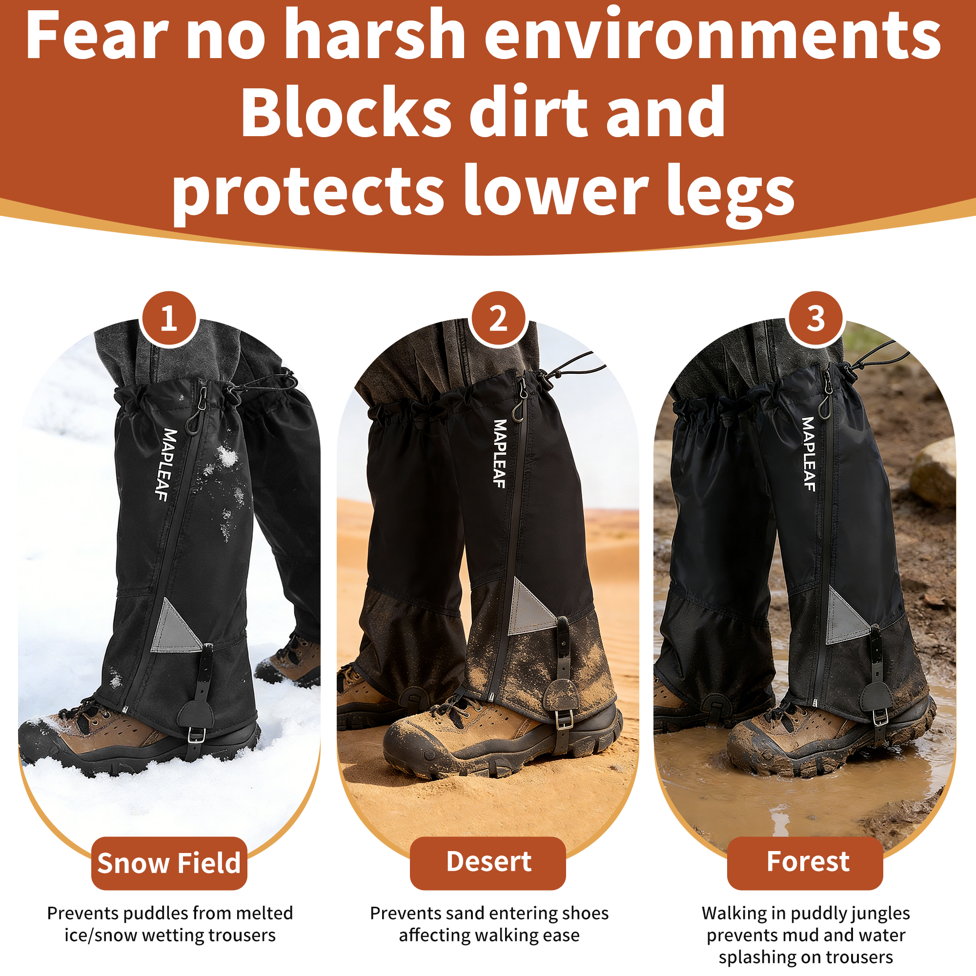 MAPLEAF Waterproof Leg Gaiters - مراجعة Trekking Gaiters وسعره
