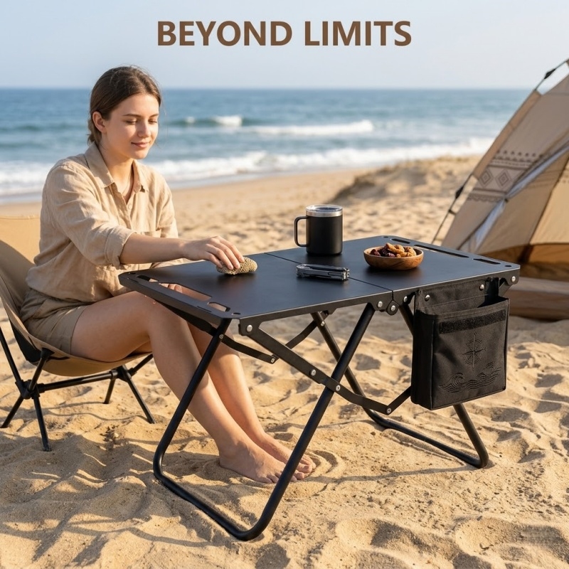 Foldable Outdoor Camping Beach - مراجعة Outdoor Camping Table With Storage وسعره