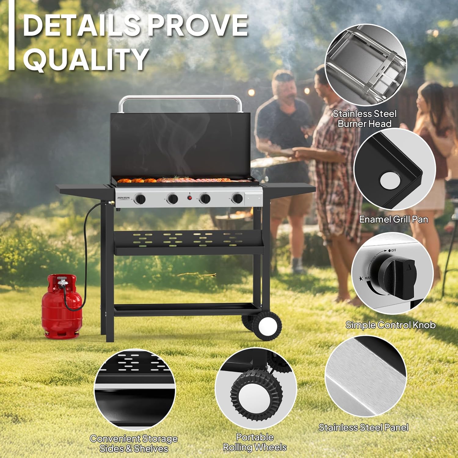 Electronic Ignition 4-Burner P - مراجعة Outdoor Camping Griddle وسعره
