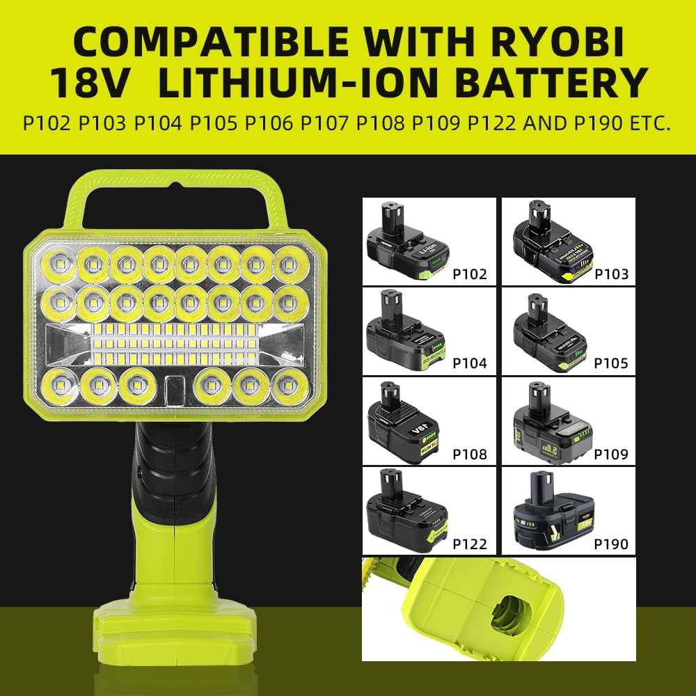 18W 2000LM Cordless LED Flashl - مراجعة Outdoor Camping Jobs وسعره