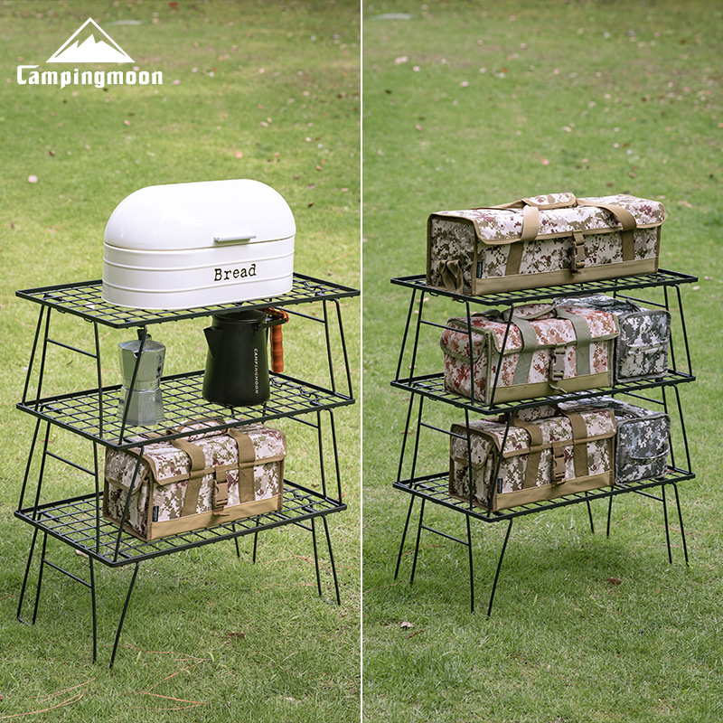CAMPINGMOON T-235-2T 2Layers P - مراجعة Outdoor Camping Table With Storage وسعره