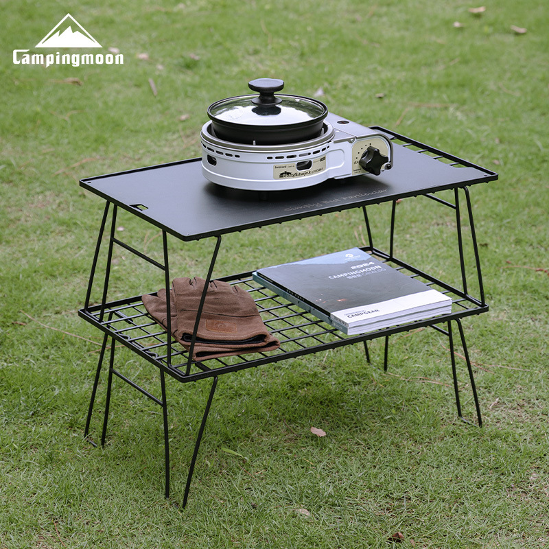 CAMPINGMOON T-235-2T 2Layers P - مراجعة Outdoor Camping Table With Storage وسعره