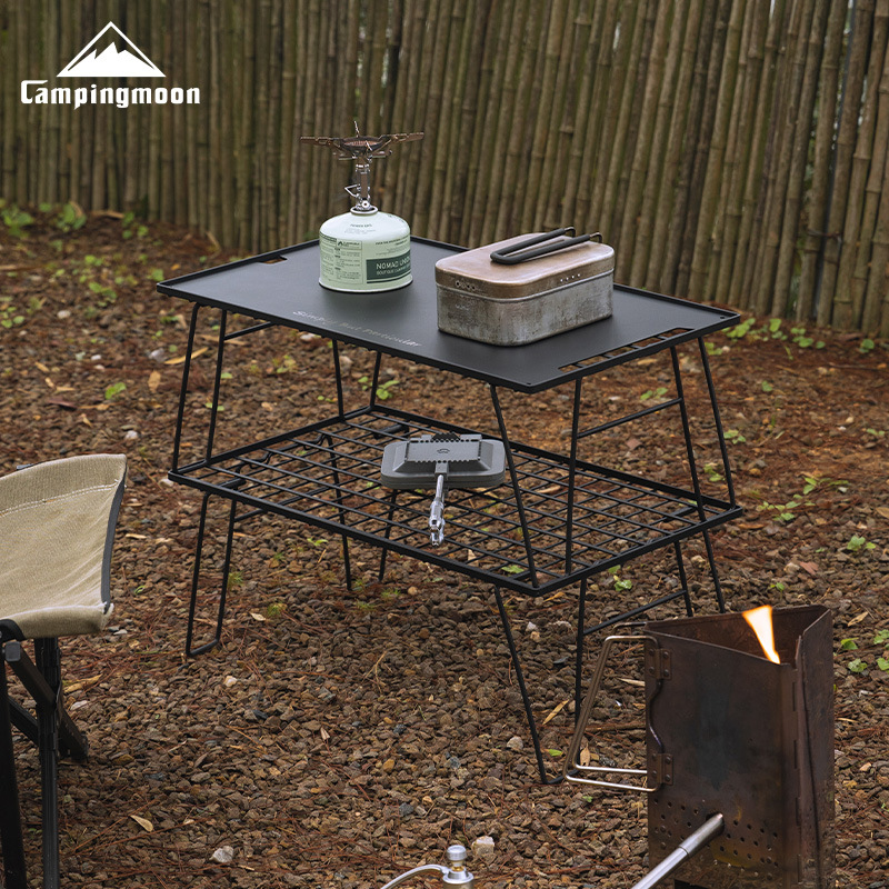 CAMPINGMOON T-235-2T 2Layers P - مراجعة Outdoor Camping Table With Storage وسعره