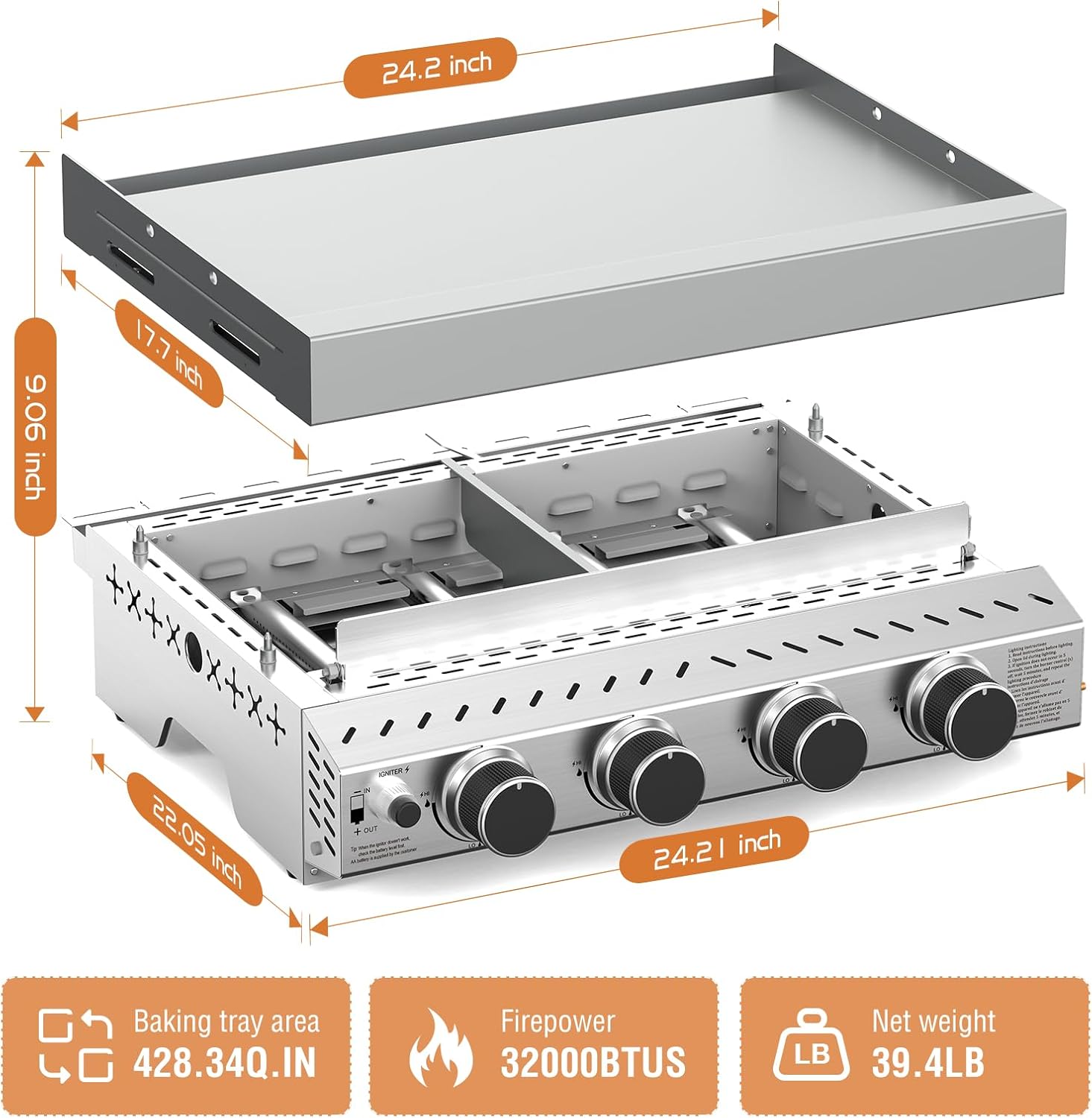 Outdoor 4-Burner 32000 BTU Pro - مراجعة Outdoor Camping Griddle وسعره