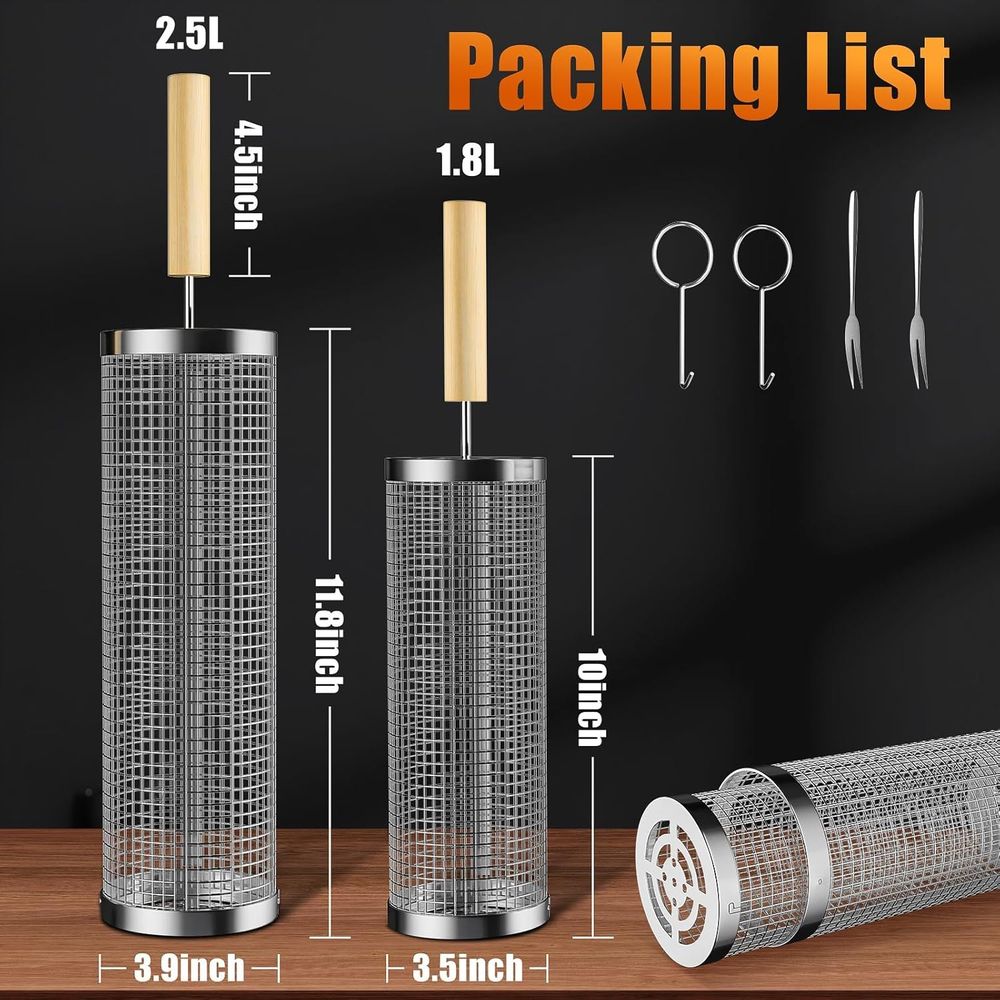 Set of 2 Stainless Steel BBQ G - مراجعة Cooking Outdoor Camping وسعره