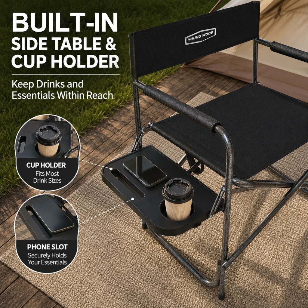 2PCS Portable Outdoor Chair wi - مراجعة Outdoor Camping Table With Storage وسعره