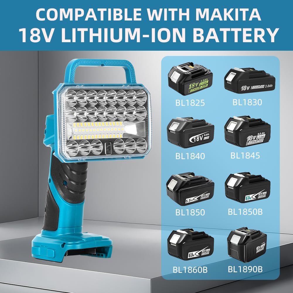 18W 2000LM Cordless LED Flashl - مراجعة Outdoor Camping Jobs وسعره
