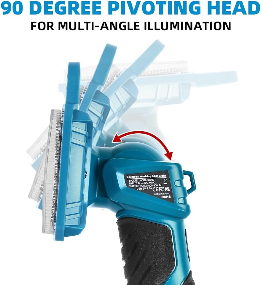 18W 2000LM Cordless LED Flashl - مراجعة Outdoor Camping Jobs وسعره