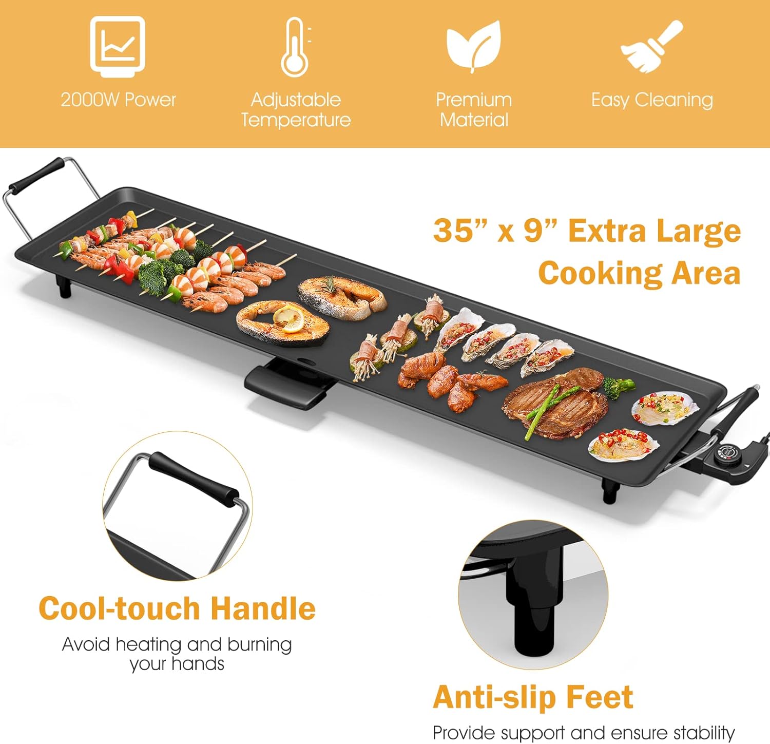 Electric Griddle 35 Inch - 200 - مراجعة Outdoor Camping Griddle وسعره