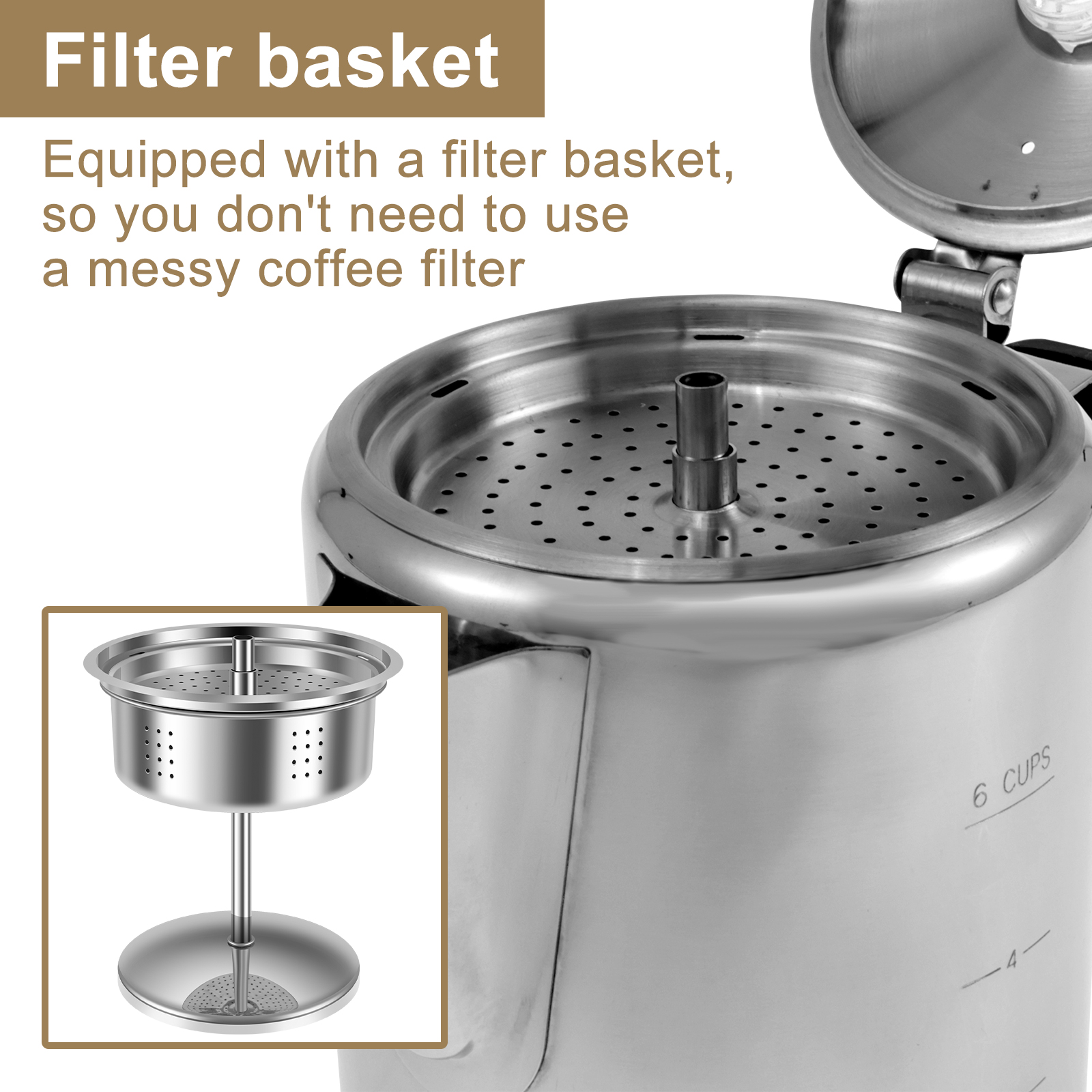 Stainless Steel Coffee Percola - مراجعة Camp Percolator Coffee وسعره