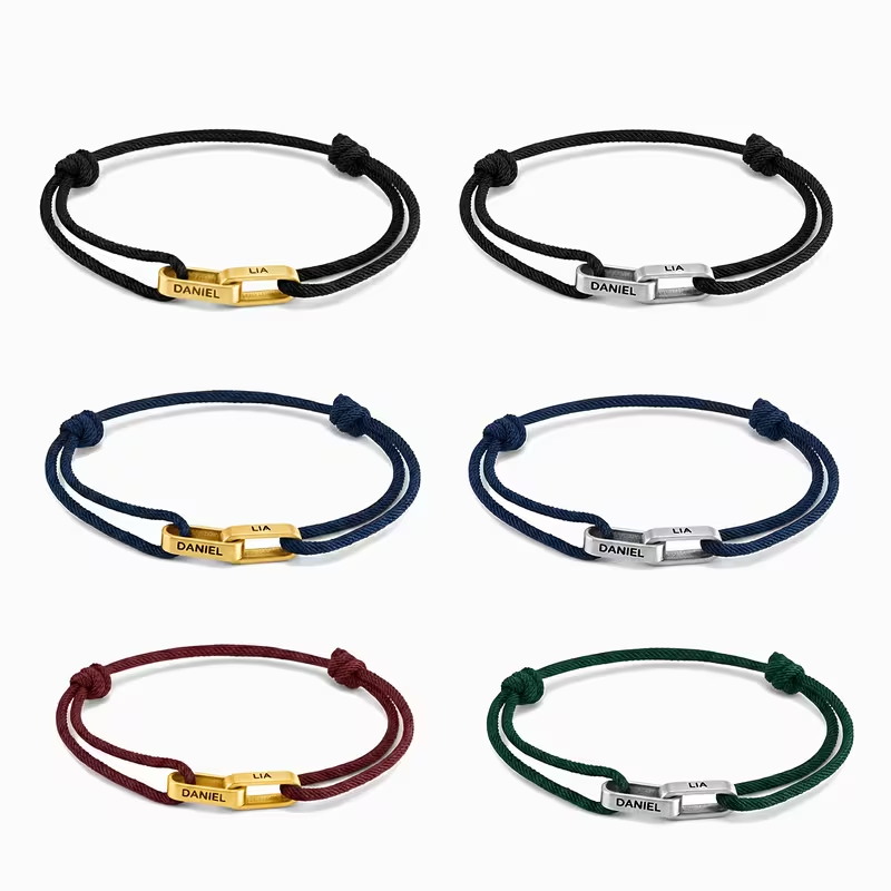 Custom Couple Bracelet with 2  - مراجعة Paracord Bracelet وسعره