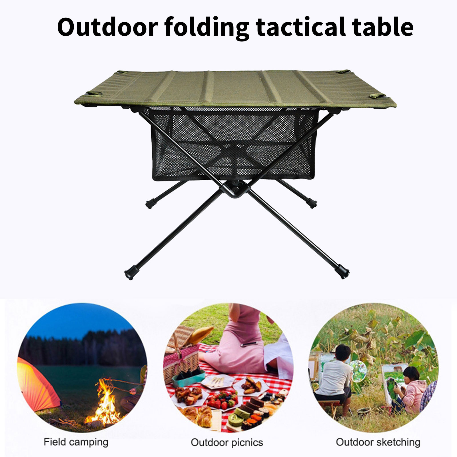 Mesh Basket Organizer Camping  - مراجعة Outdoor Camping Table With Storage وسعره