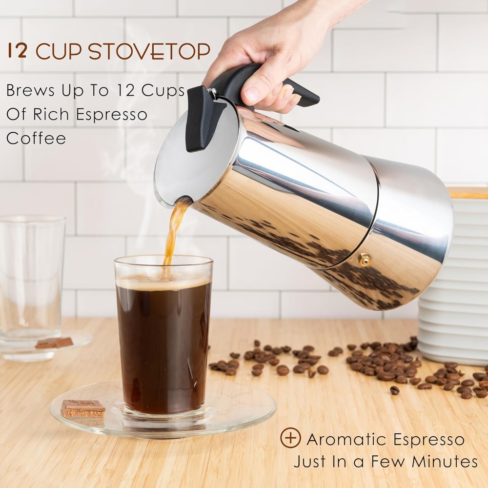 12 Cup Stovetop Espresso Maker - مراجعة Camp Percolator Coffee وسعره