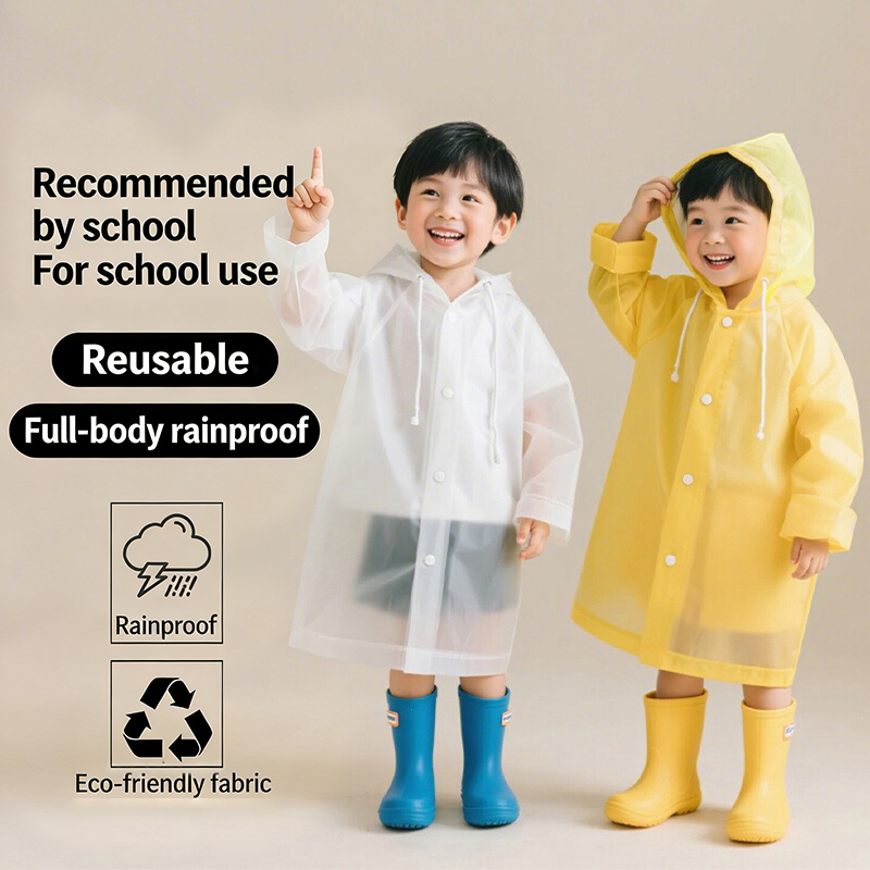 Disposable Long Kids Raincoat  - مراجعة Outdoor Camping Kids Activities وسعره