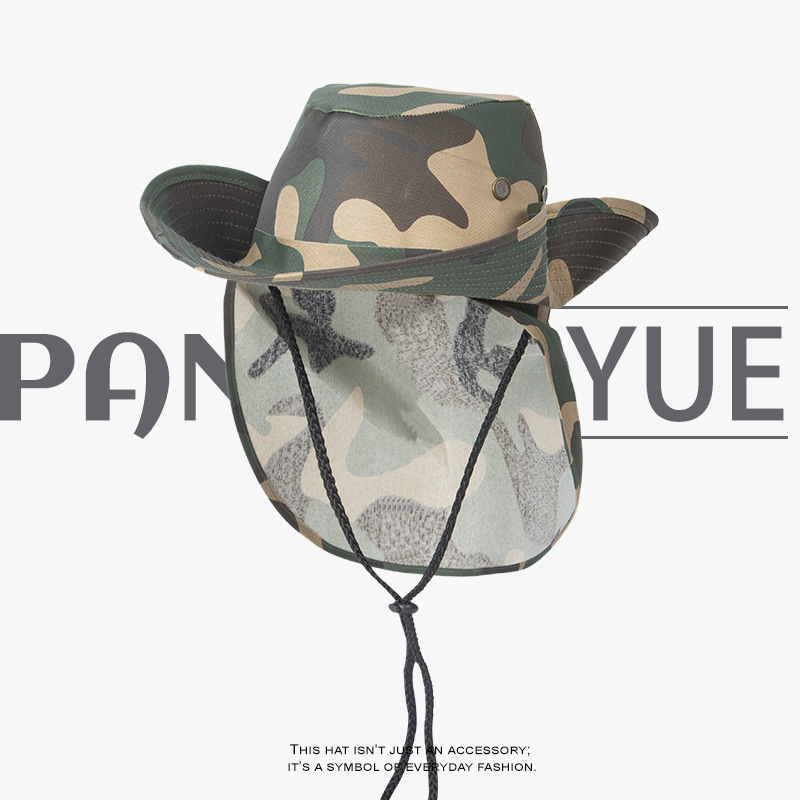 New Summer Camouflage Sun Hat  - مراجعة Camping Outdoor Quick Drying Sun Neck Protection Cap Hat وسعره