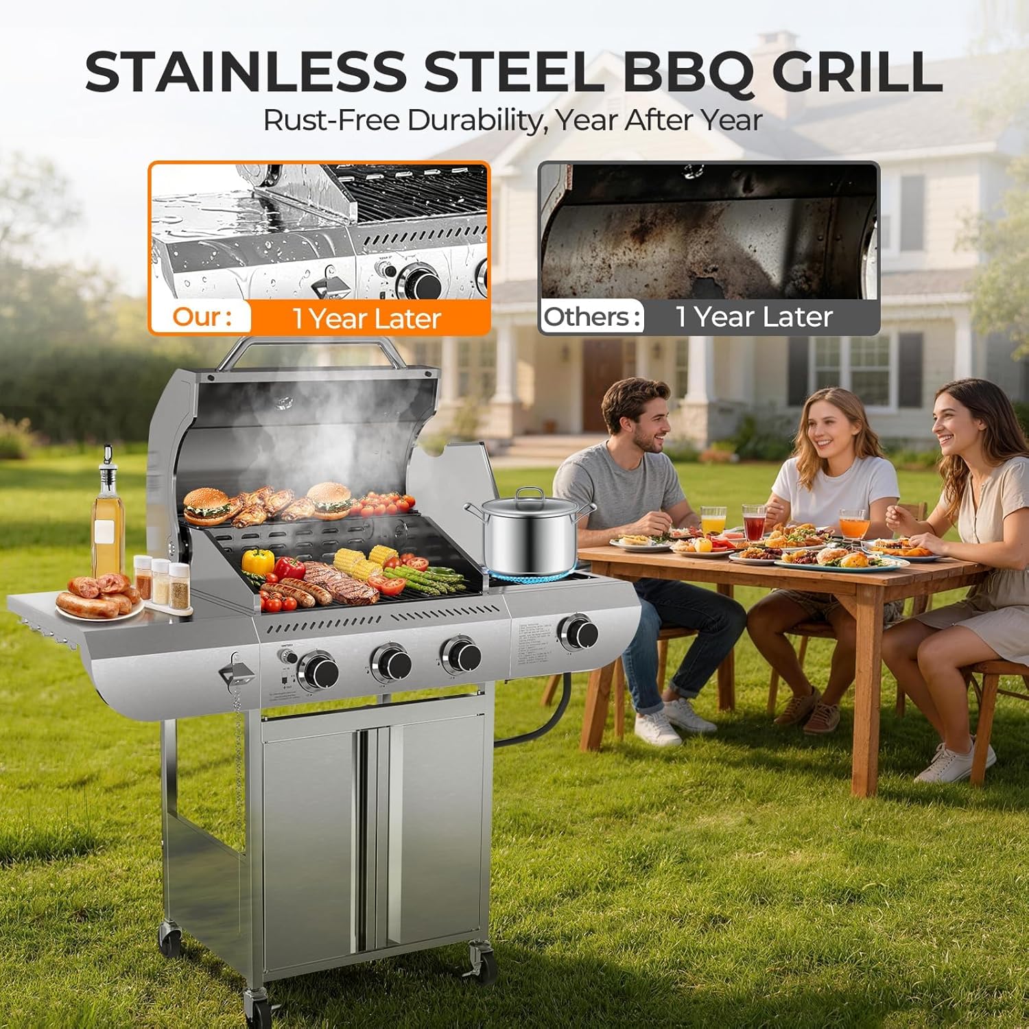 Propane Gas Grill with Side Bu - مراجعة Outdoor Camping Griddle وسعره