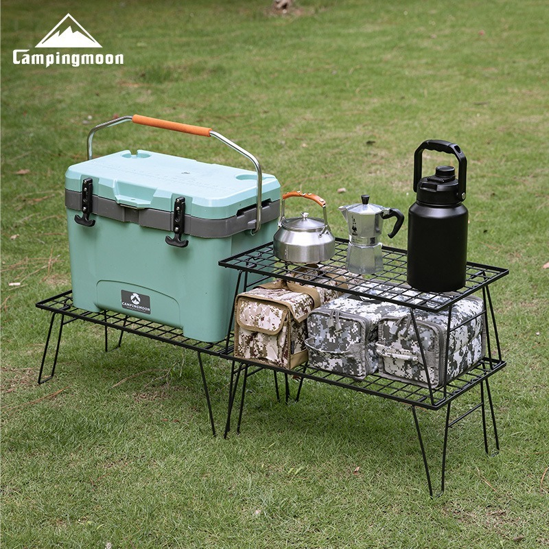 CAMPINGMOON T-235 Iron Storage - مراجعة Outdoor Camping Table With Storage وسعره