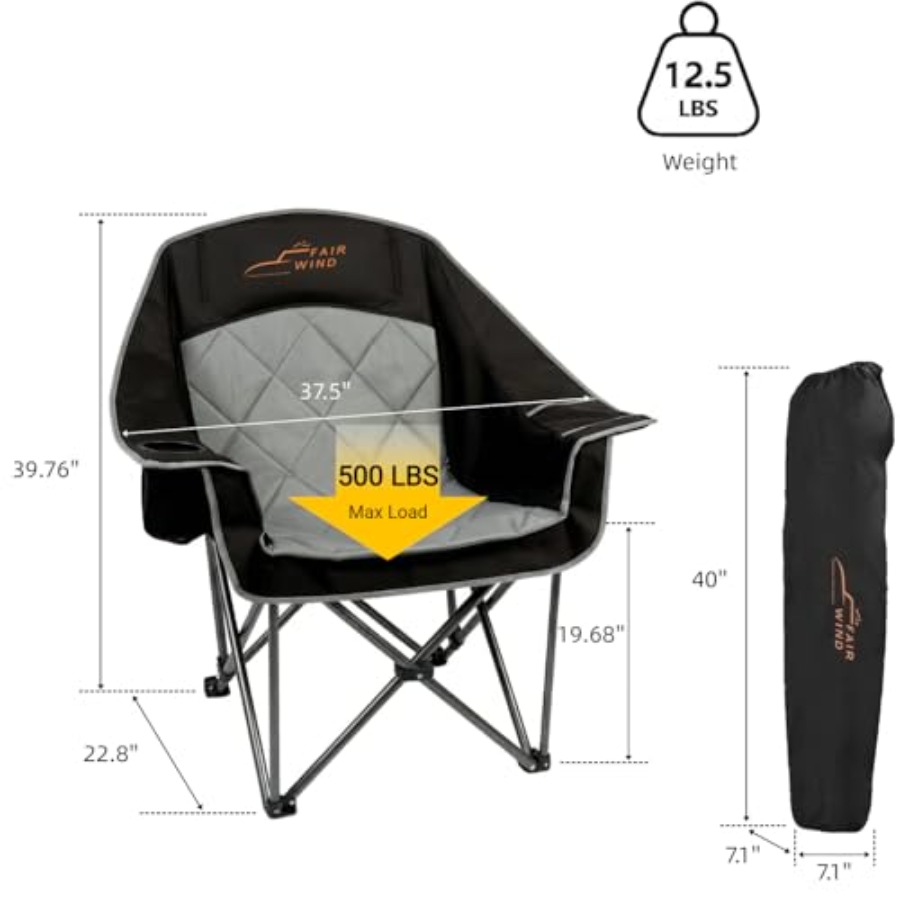 Oversized Padded Camping Chair - مراجعة Camping Quad وسعره