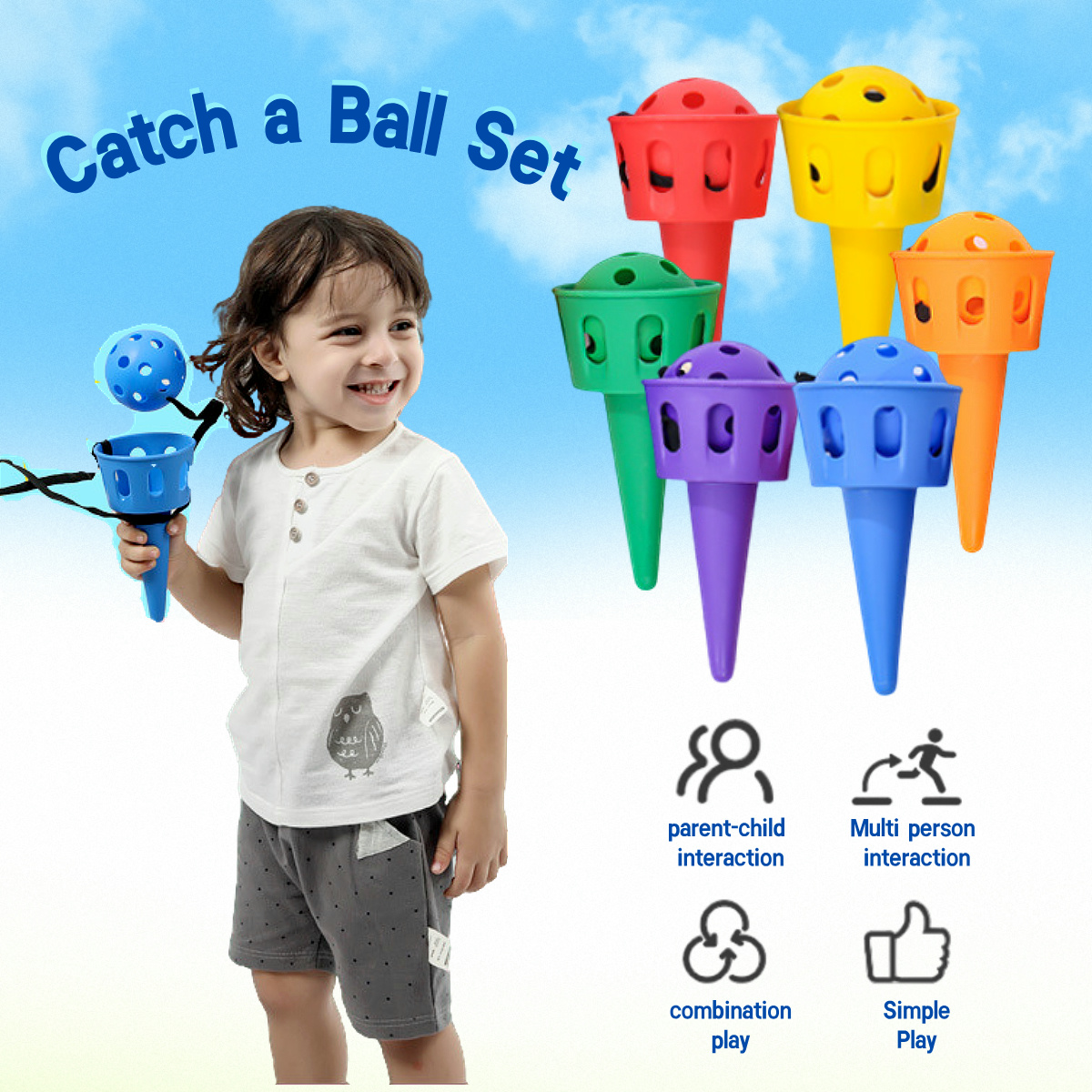 6pcs Catch a Ball Set,Champion - مراجعة Outdoor Camping Kids Activities وسعره