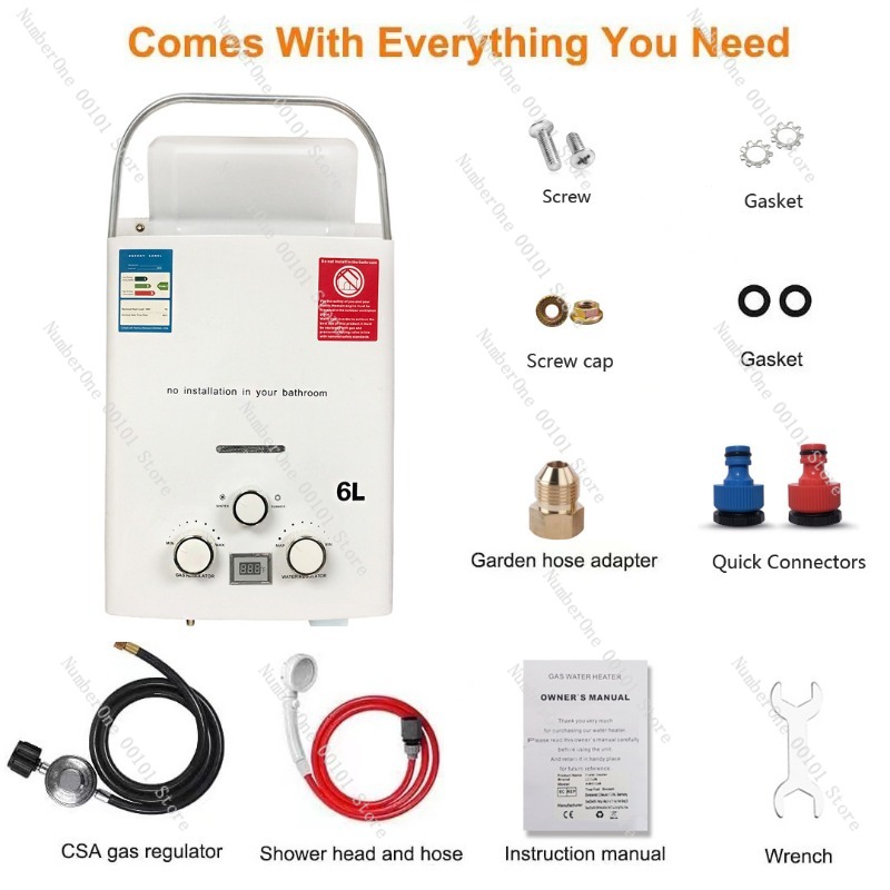 Propane LPG  Gas Tankless Wate - مراجعة Outdoor Camping Hot Water Shower وسعره